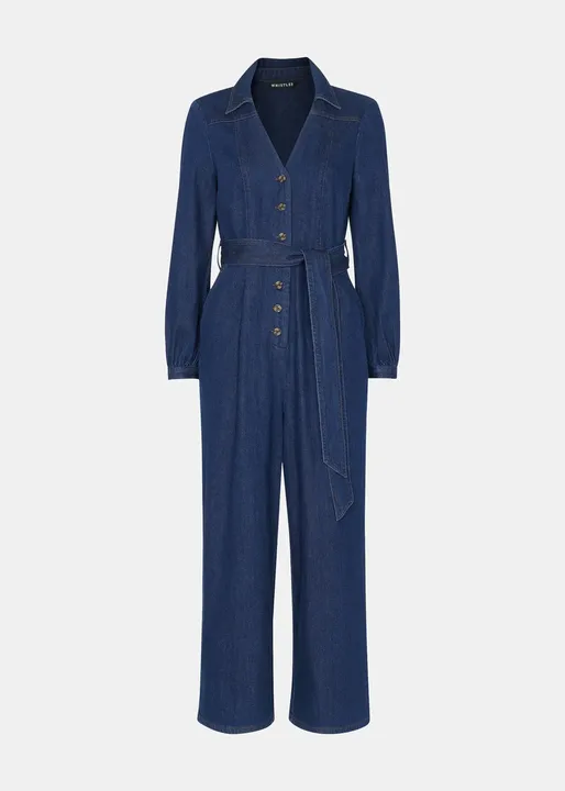 Joni Denim Belted Jumpsuit