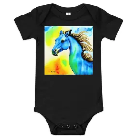 Joyful Seahorse Design Baby Onesie | Handcrafted with 100% Ring-Spun Combed Cotton