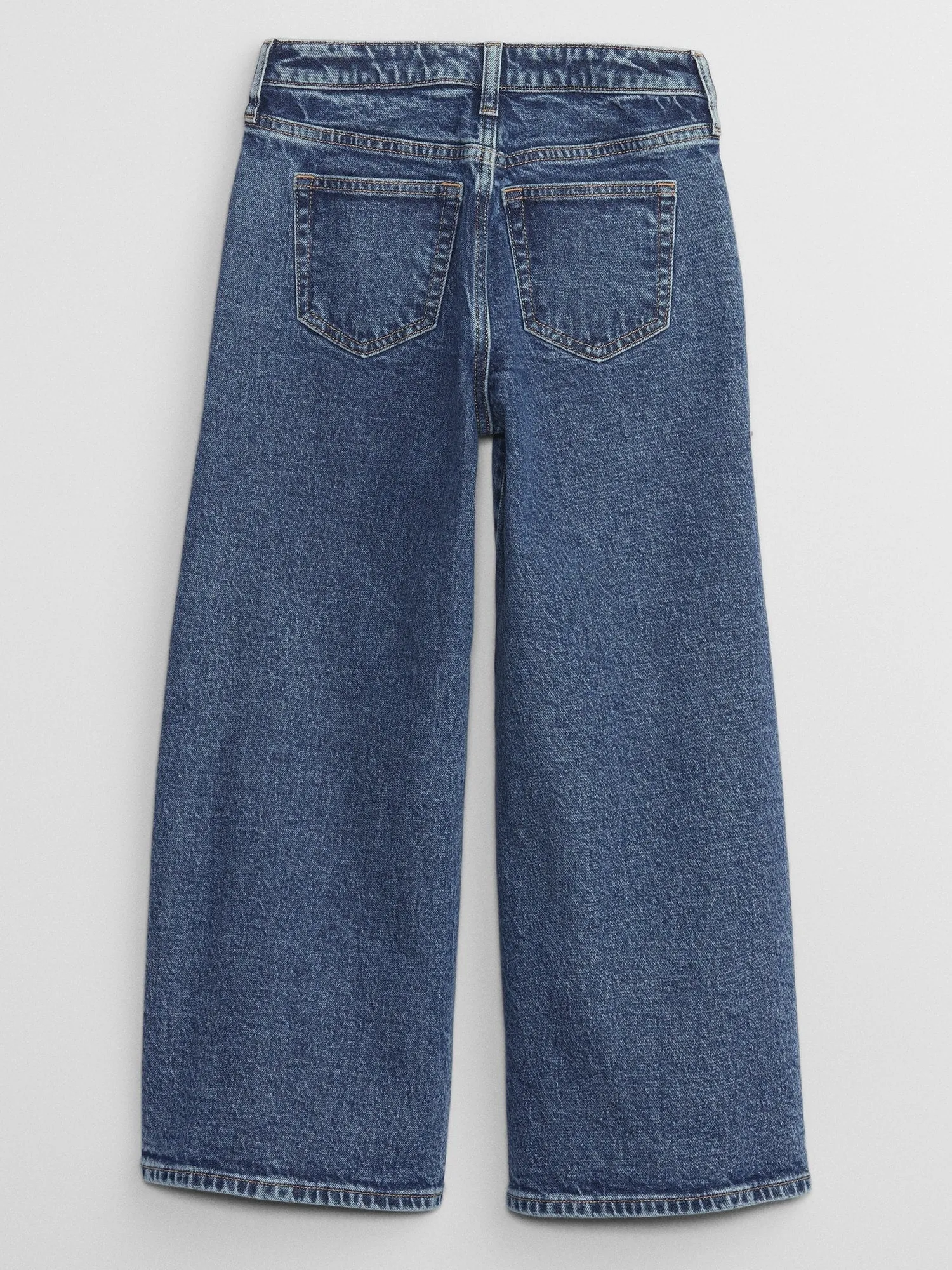 Kids High Rise Wide-Leg Seamed Ankle Jeans with Washwell