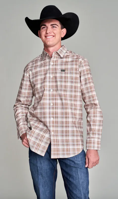 Kimes Ranch Men's Manzano Long Sleeve Plaid Sand Shirt