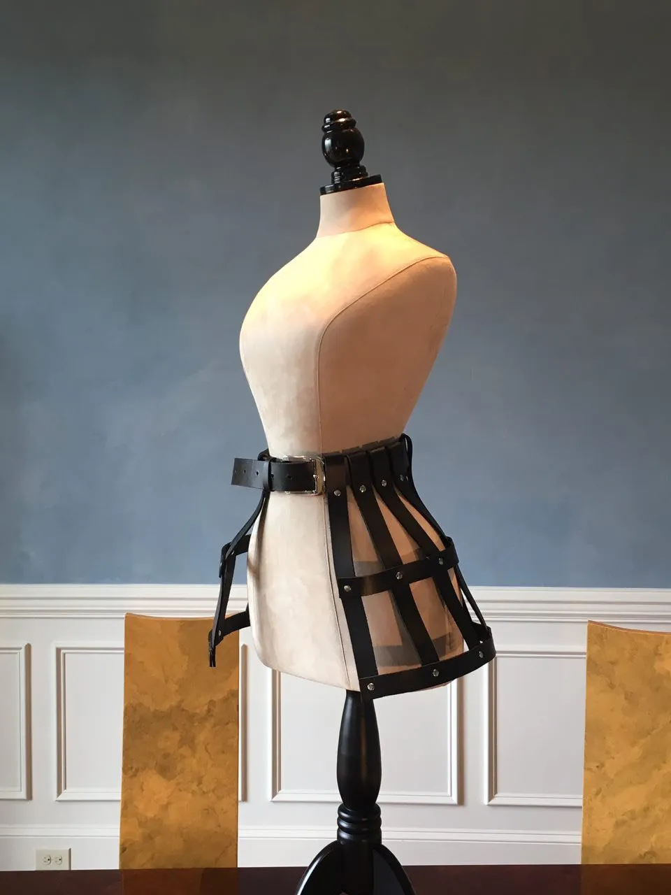 Leather belt harness skirt, made to measures, skirt detail is removable, leather gift, bdsm, accessory, stylish luxury bdsm gift