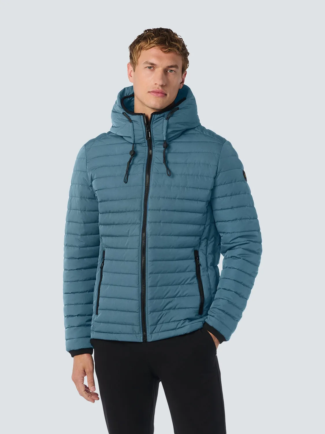 Lightweight Quilted Jacket with Hood and Adjustable Drawstrings: Functional and Stylish | Shadow Blue