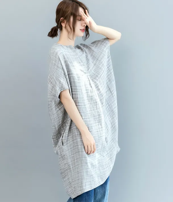 Loose Summer Cotton Linen Spring Women Dresses QZ200527