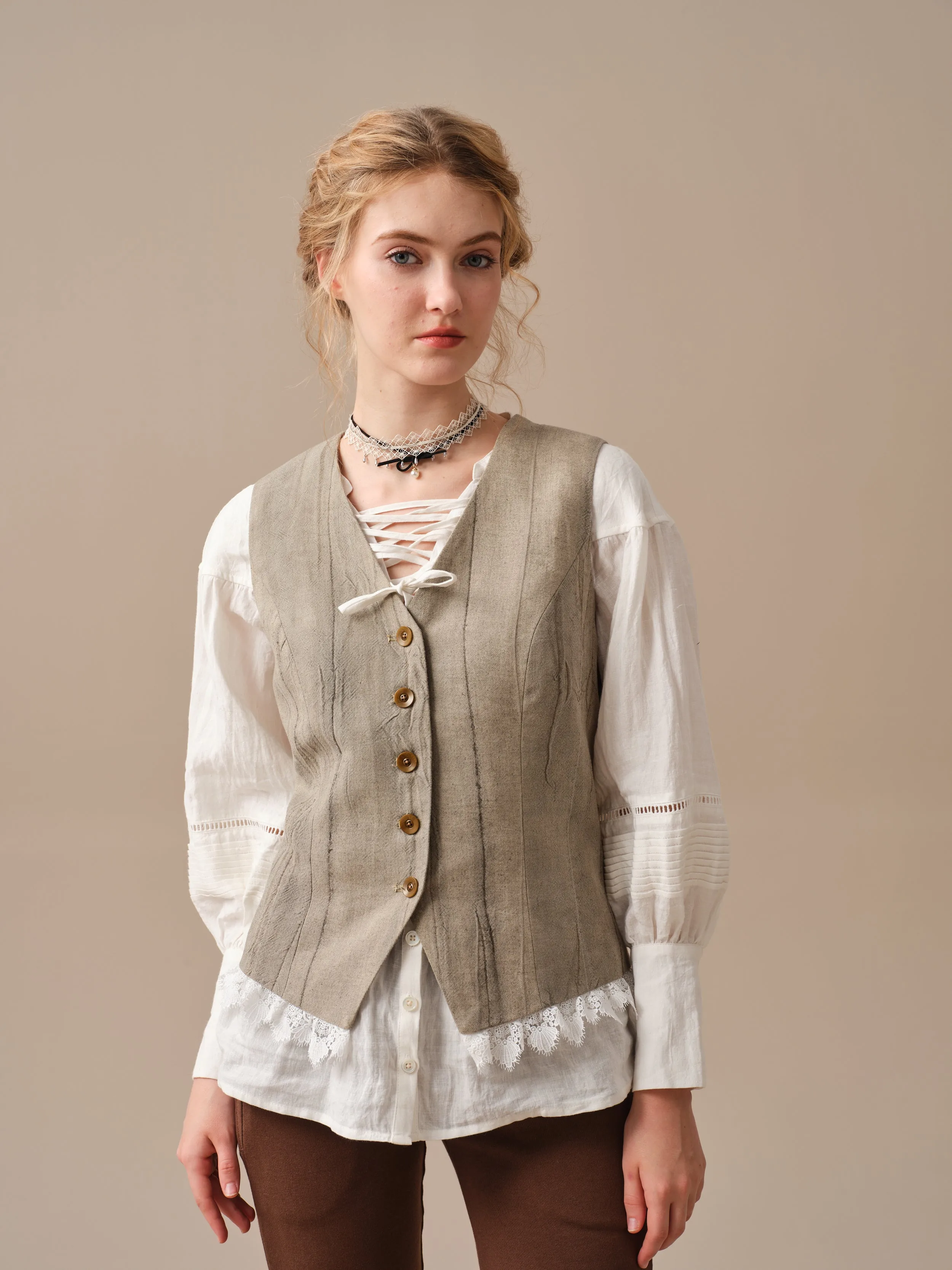 Mae 30 | 100% Linen Jacket with Vest