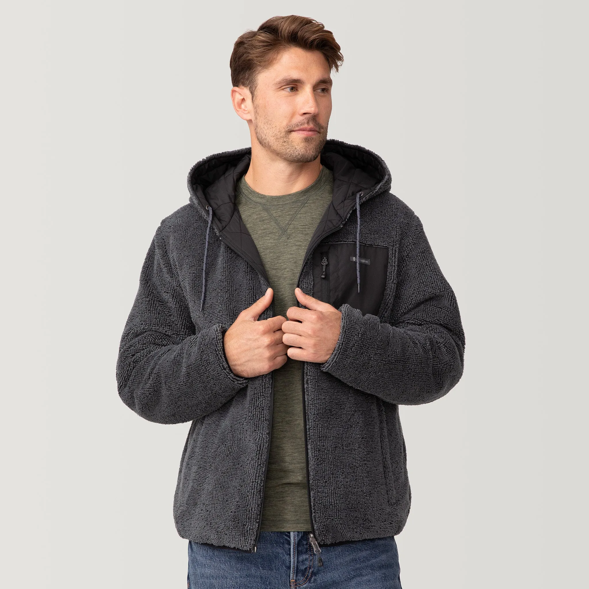 Men's Atlas Hooded Quilted Reversible Sherpa Jacket