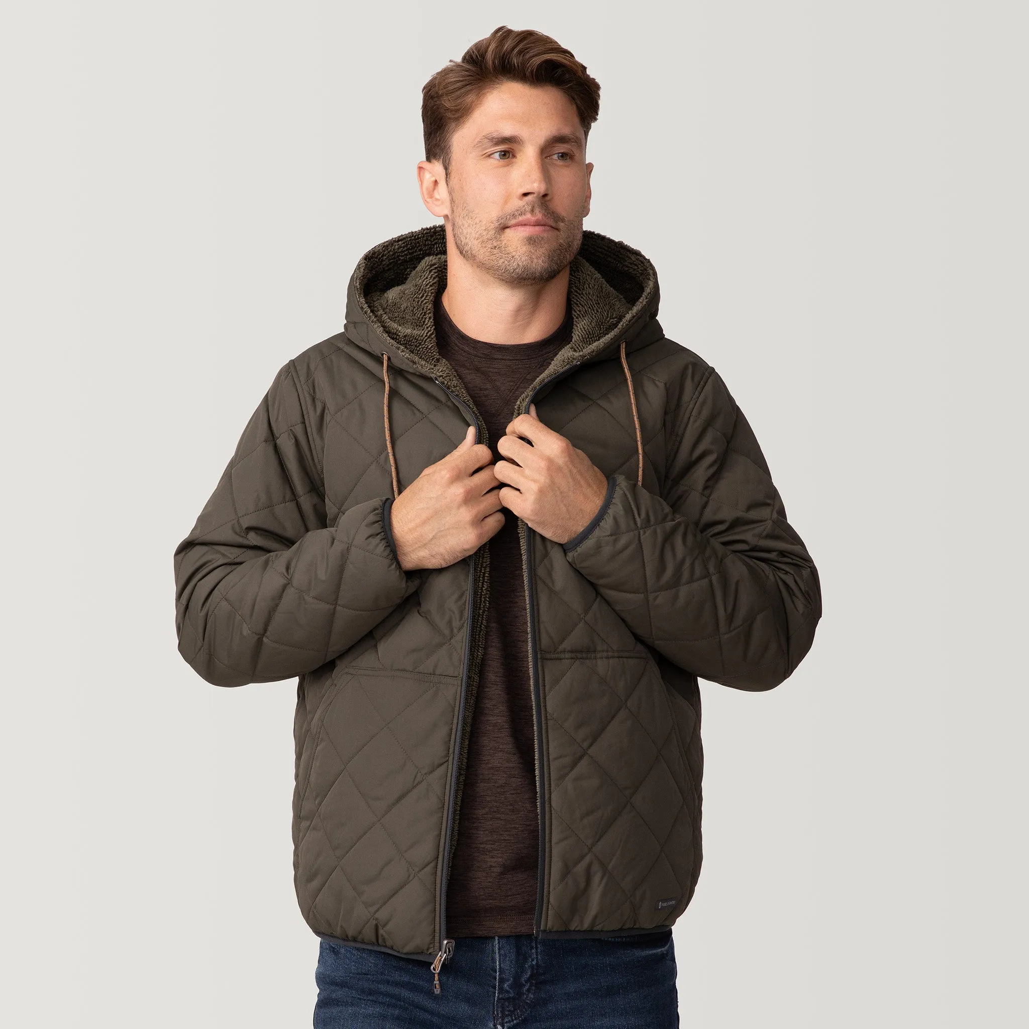 Men's Atlas Hooded Quilted Reversible Sherpa Jacket