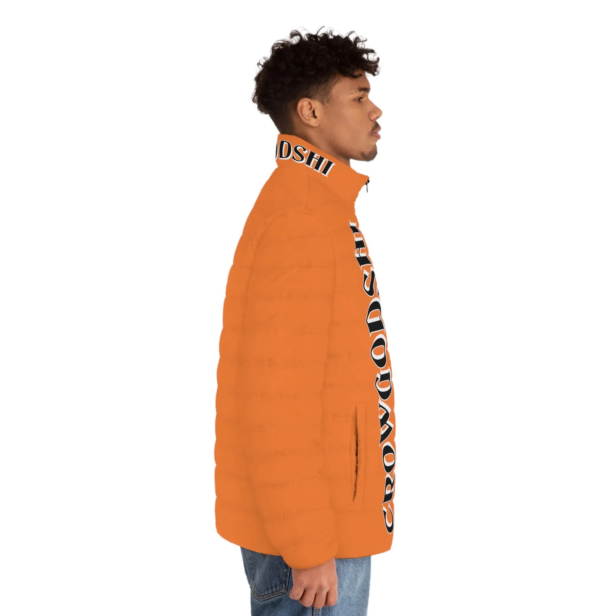 Men's CROWGODSHI Puffer Jacket, LIGHT ORANGE