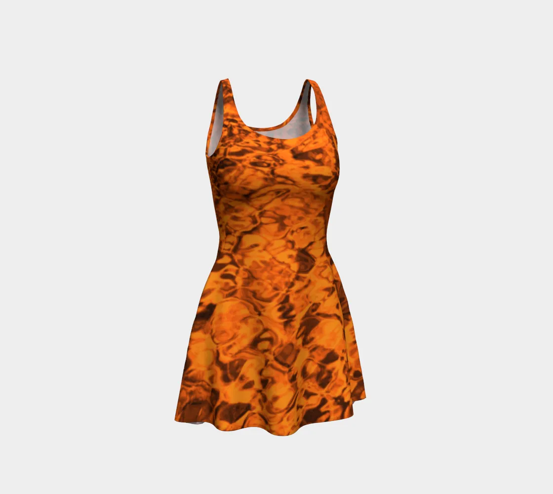 Mermaid Spandex Dress - STYLE Skater - COLOR Orange Water