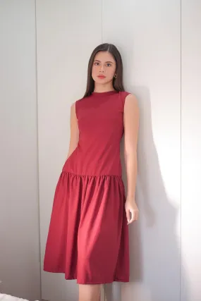 Millie Midi Dress - maroon