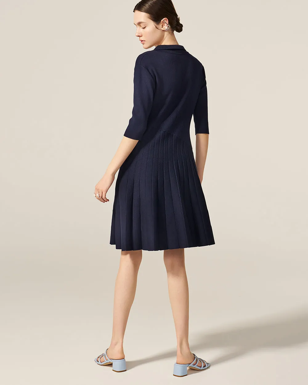 Navy Serena Knit Dress