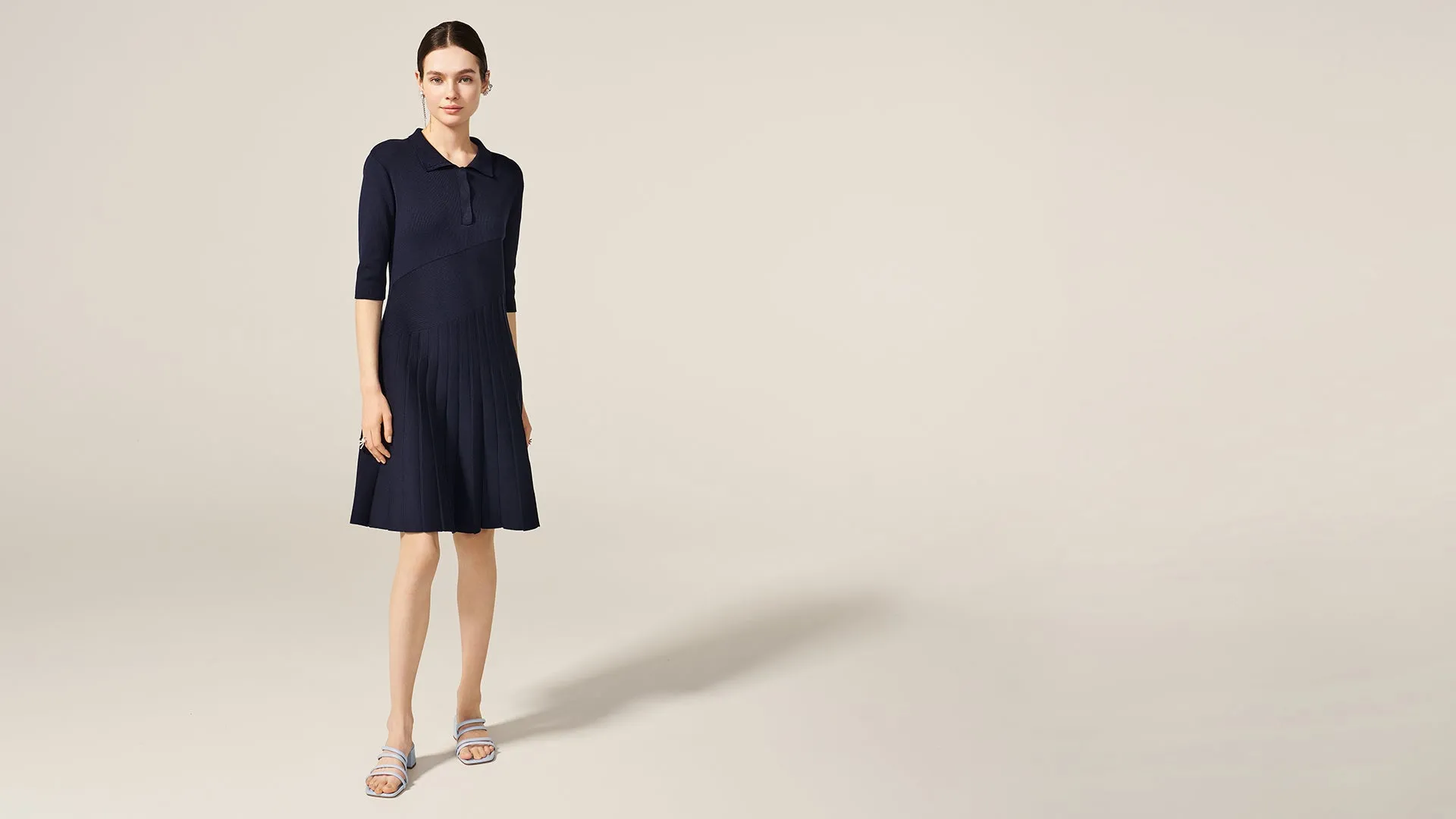 Navy Serena Knit Dress