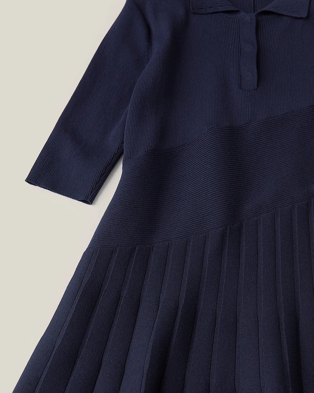 Navy Serena Knit Dress