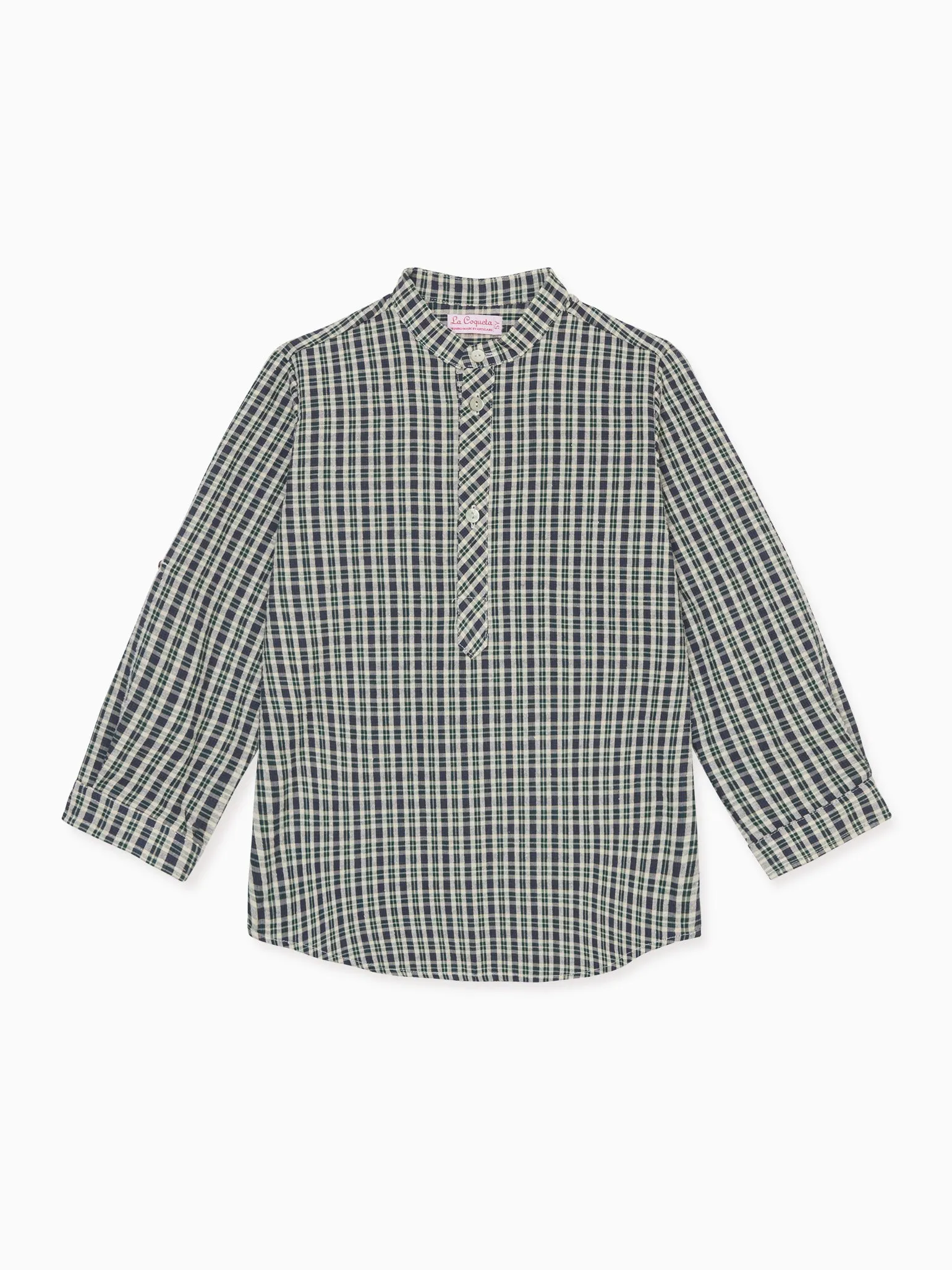 Navy Tartan Mateo Long Sleeve Boy Shirt