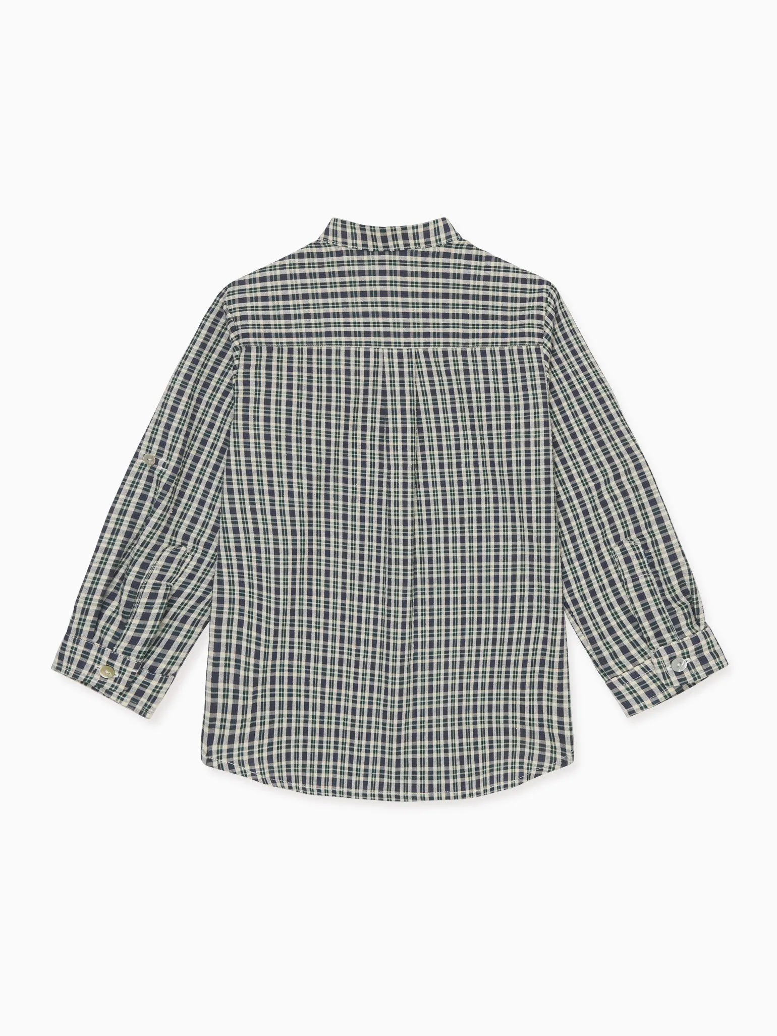 Navy Tartan Mateo Long Sleeve Boy Shirt