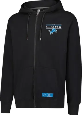 NFL Detroit Lions Mens Standard Sherpa Full Zip Cozy Fleece Hoodie Sweatshirt Jacket|Detroit Lions