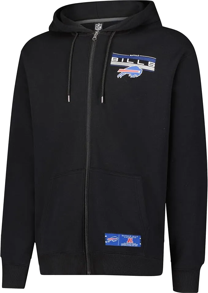 NFL Official Adults Super Soft Supreme Full Zip Hoodie Sweatshirt Jacket -  Warm Polyester Blend - Unisex|Buffalo Bills