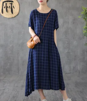 O Neck Summer Spring Cotton Linen Women Dresses DZA20672