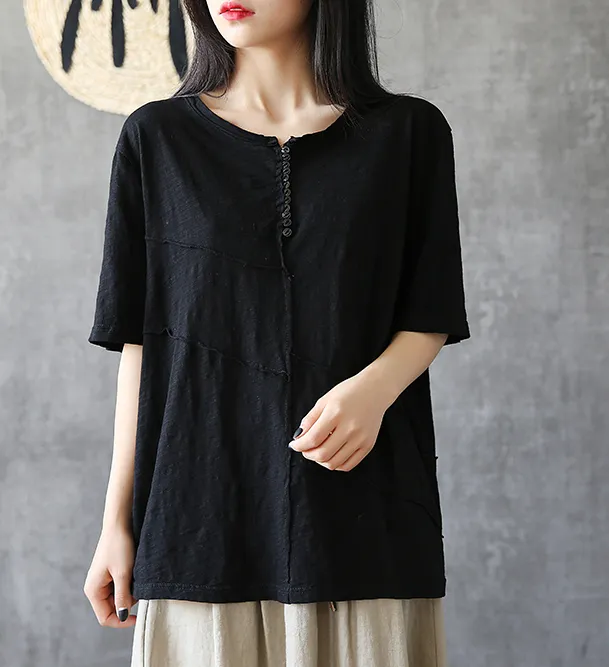 O Neck Summer Women Casual Blouse Cotton Linen Shirts  Women Tops DZA2005242