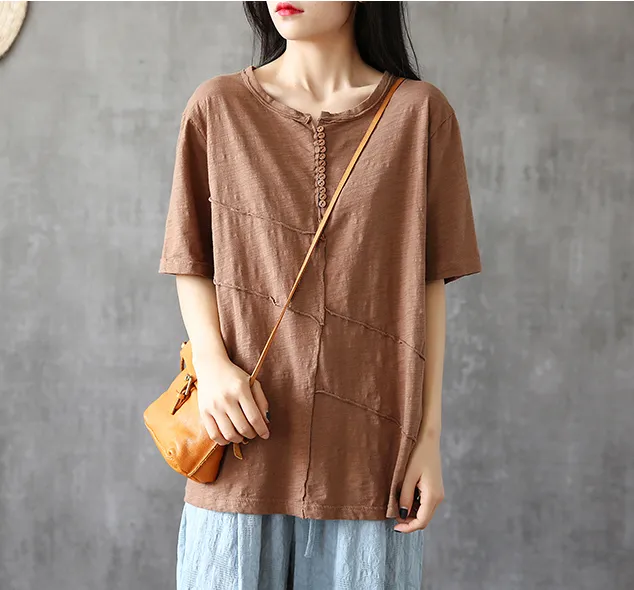 O Neck Summer Women Casual Blouse Cotton Linen Shirts  Women Tops DZA2005242