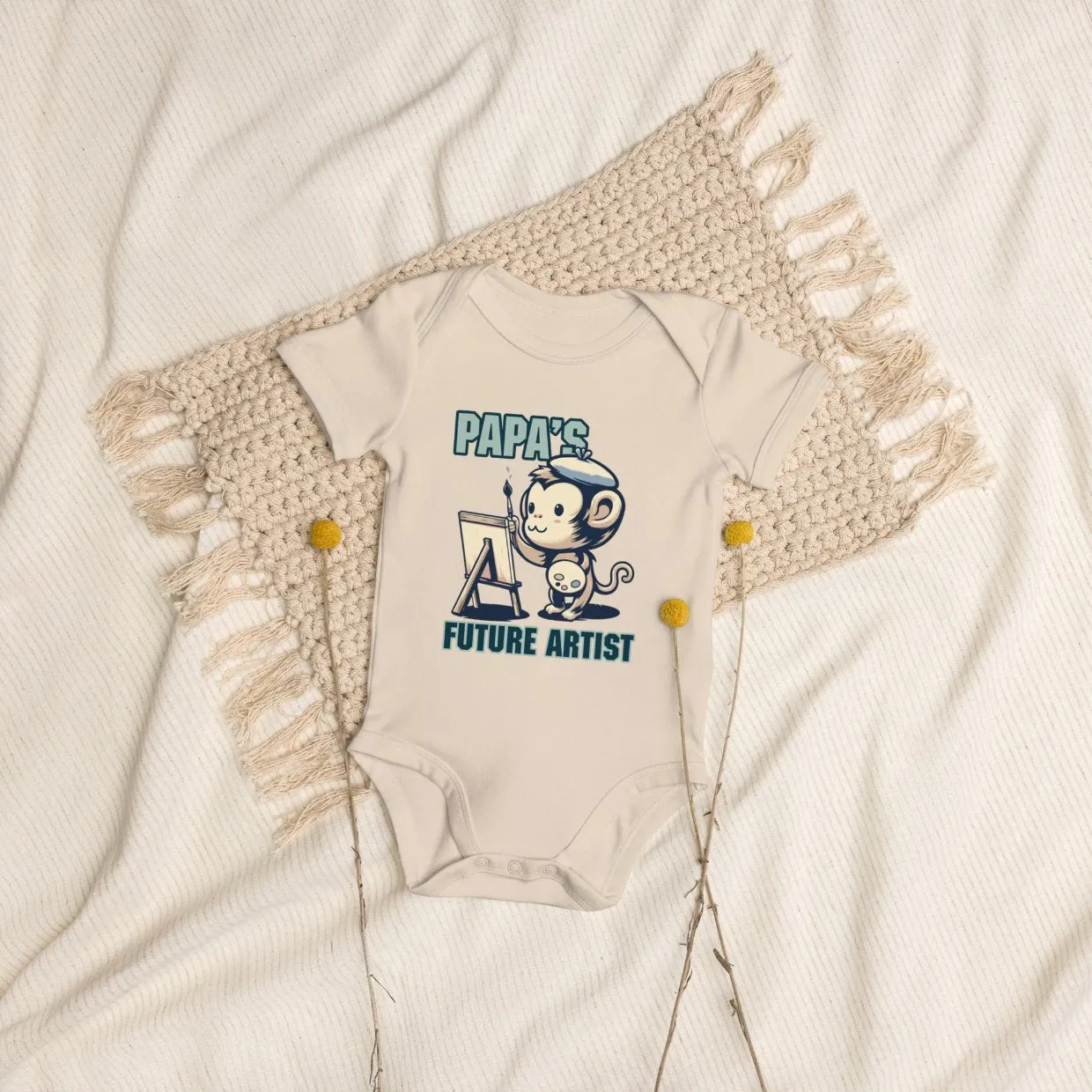 Organic Cotton Baby Bodysuit Papa's Future Artist