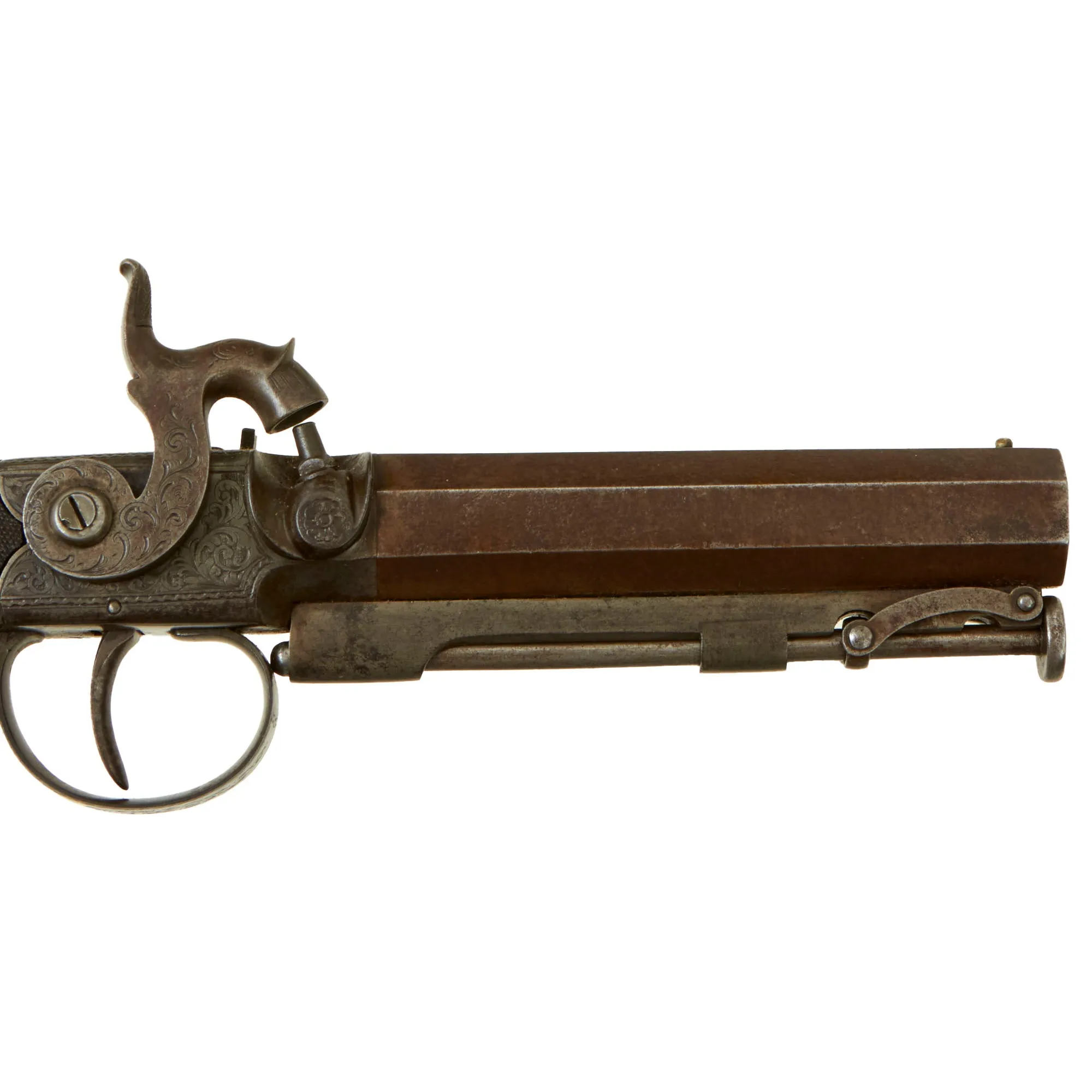 Original Cased British Percussion Overcoat Pistol by William Powell of Birmingham with Spare Rifled Barrel & Accessories - Circa 1840