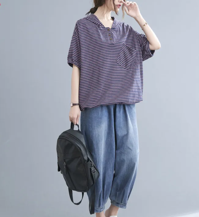 Plaid Women Casual Blouse Cotton Linen Shirts Tops DZA200964