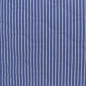 Quilted Chambray Coating - Yarn Dyed Blue   White Stripe