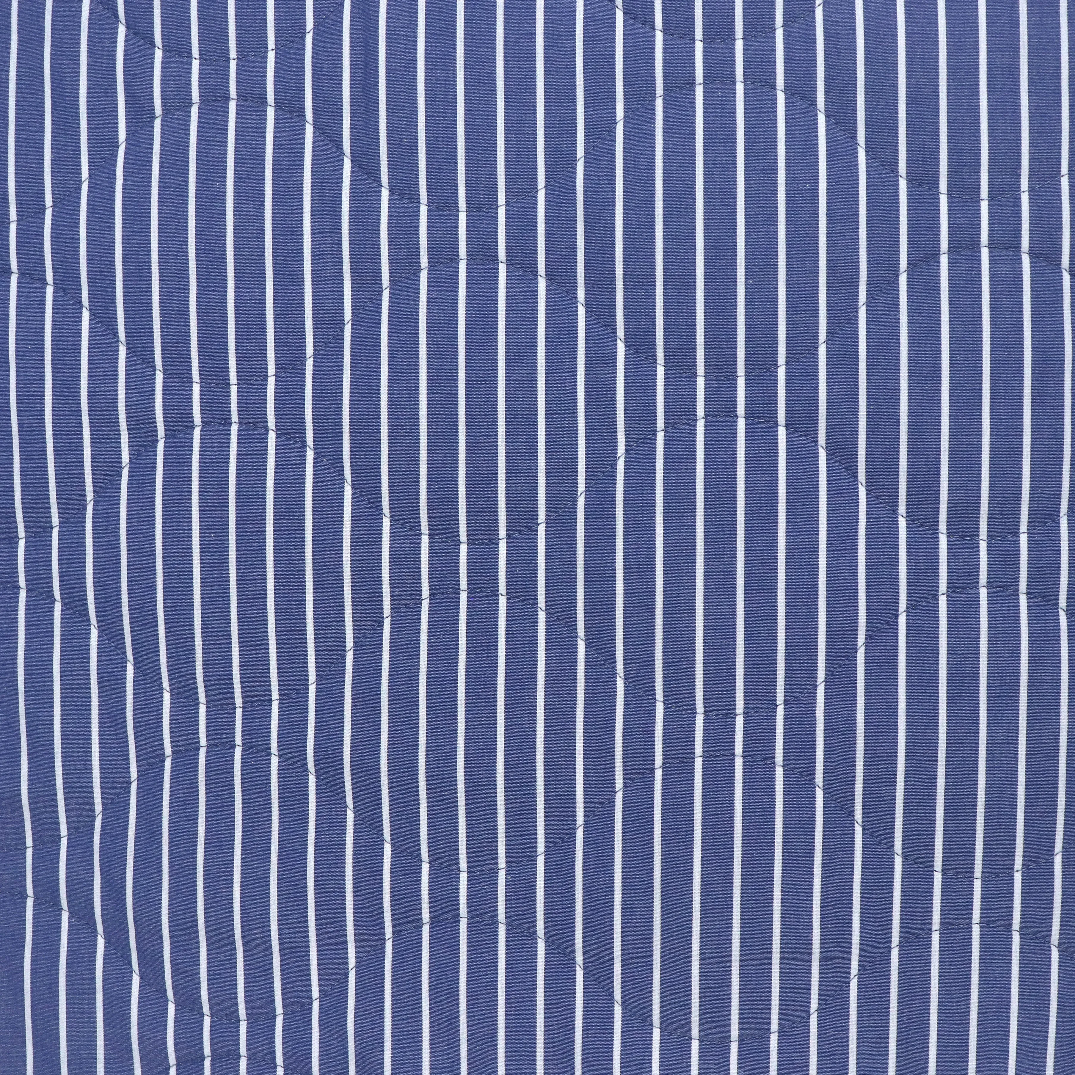 Quilted Chambray Coating - Yarn Dyed Blue   White Stripe