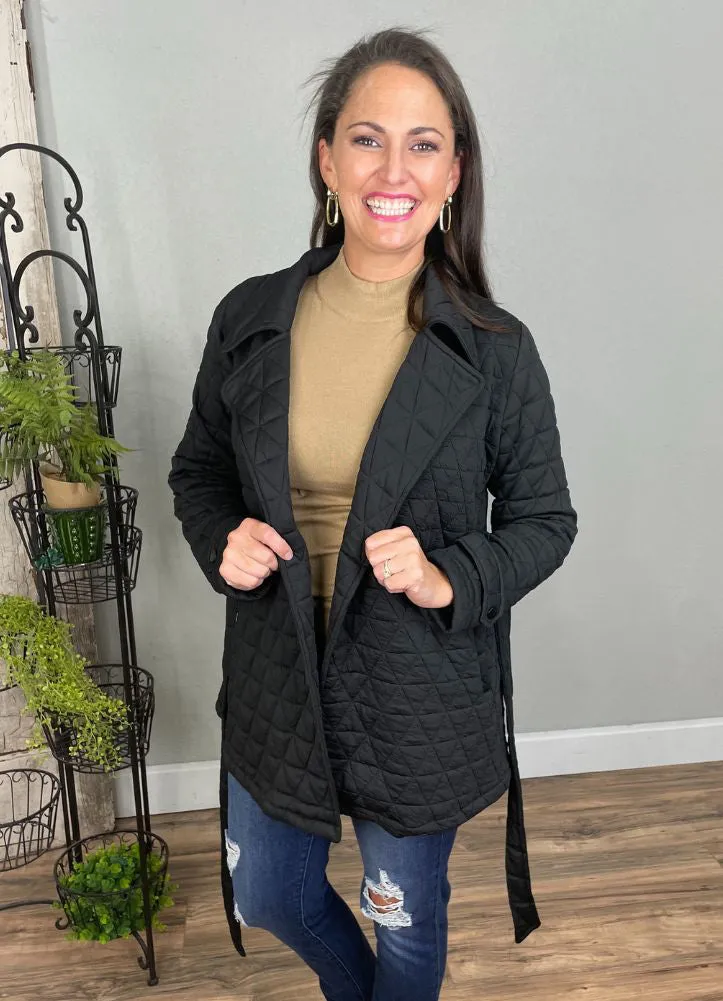 Quilted Jacket in Black by Kori America