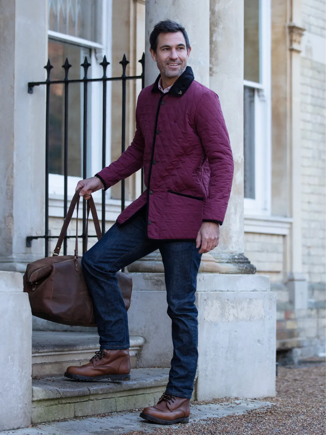 Rag Quilted Fleece Jacket - Burgundy