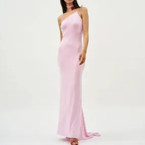 Rebecka Floral-appliqué Asymmetrical Maxi Dress