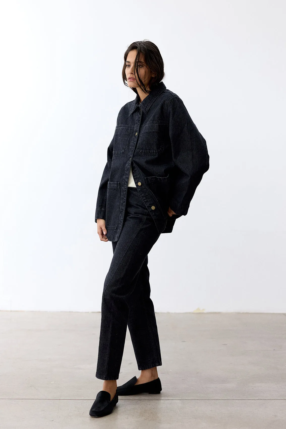 Recycled Denim Classic Straight Jeans - Black