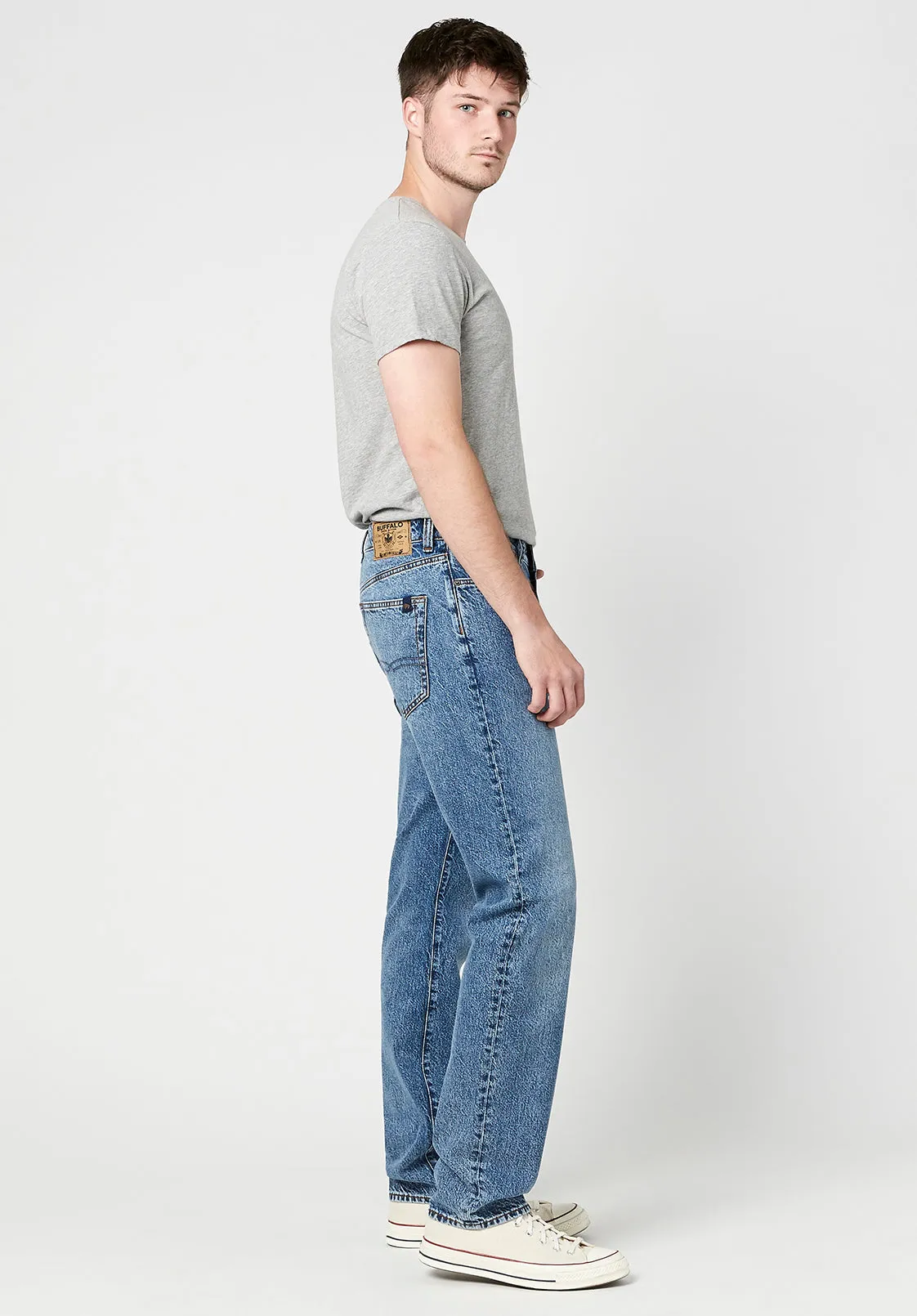 Relaxed Tapered Ben Men's Jeans in Stonewashed Blue - BM22806