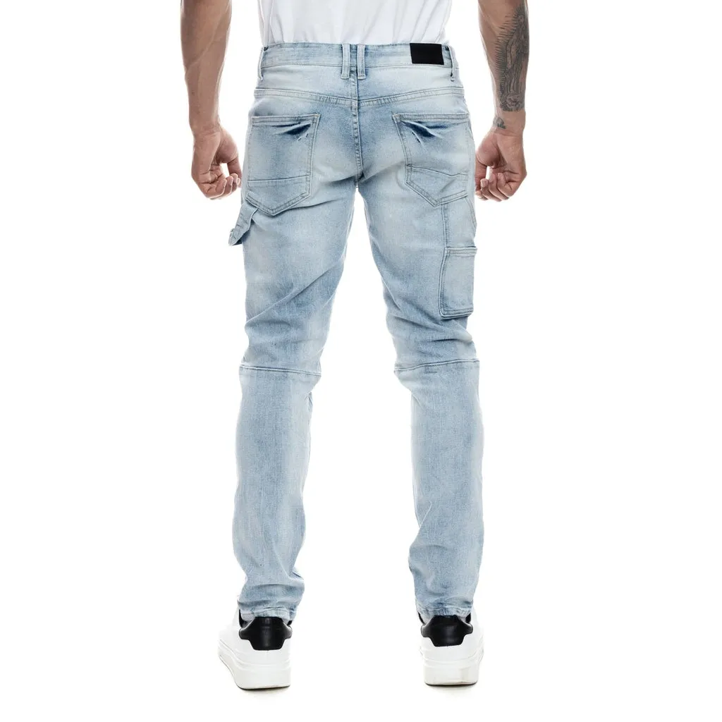 Rip & Repair Double Knee Jeans - Montauk Blue