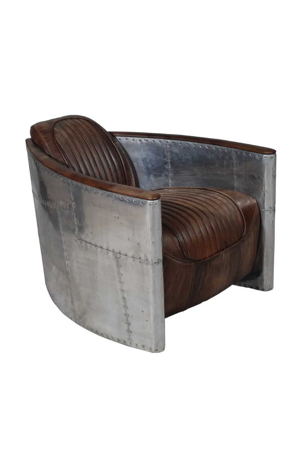 Riveted Aluminum Leather Armchair | Andrew Martin Tomcat