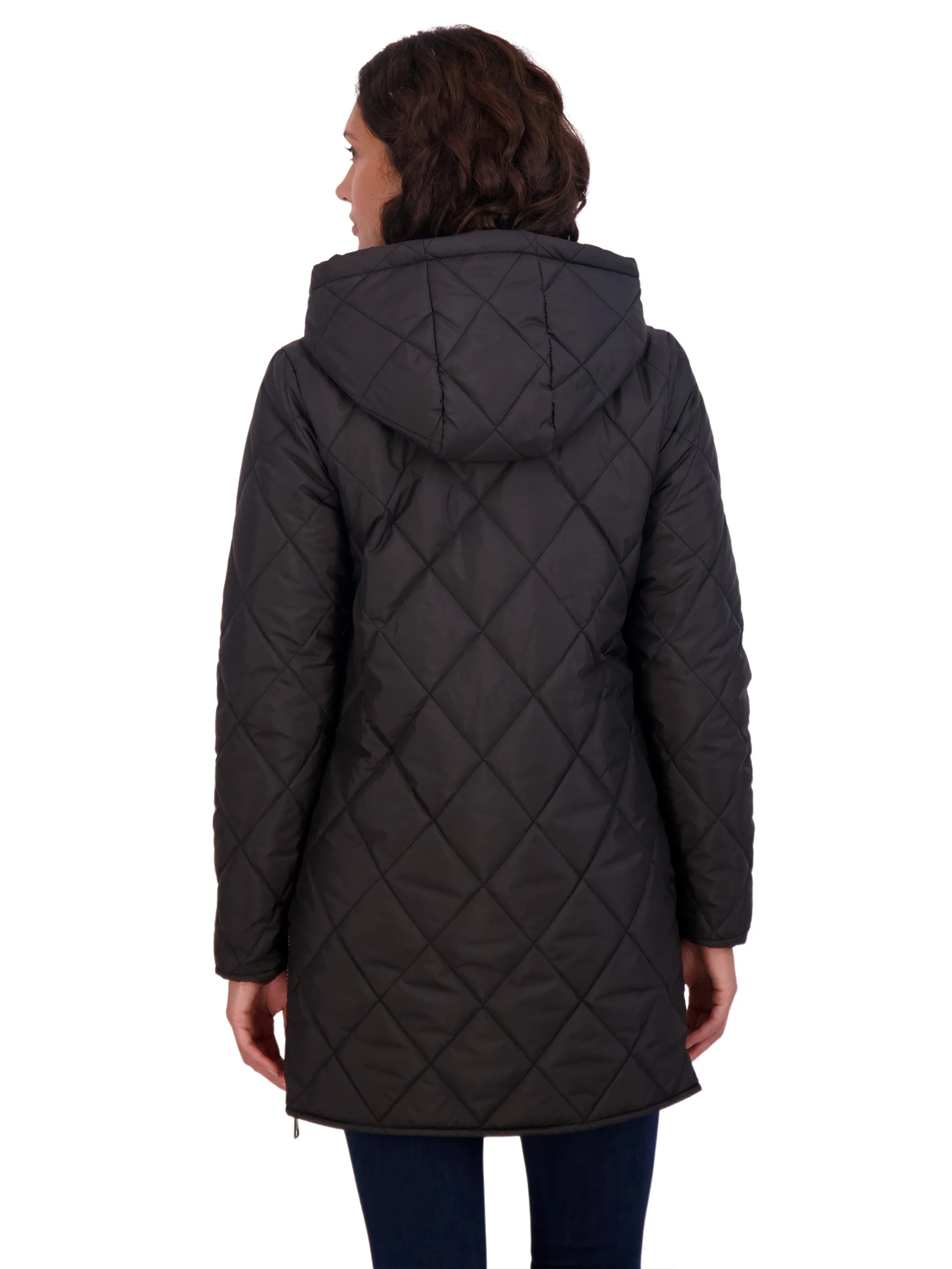 Sebby Junior's 3/4 Quilted Jacket with Hood