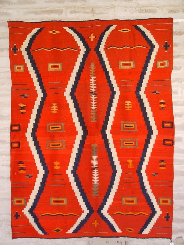 Serape Navajo Weaving : Historic : GHT 778 : 54″ x 76″ (4'6" x 6'4")