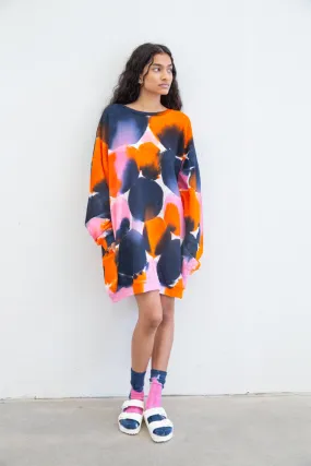 SHADE SWEATER OVERSIZED DRESS -Navy/Orange/Pink