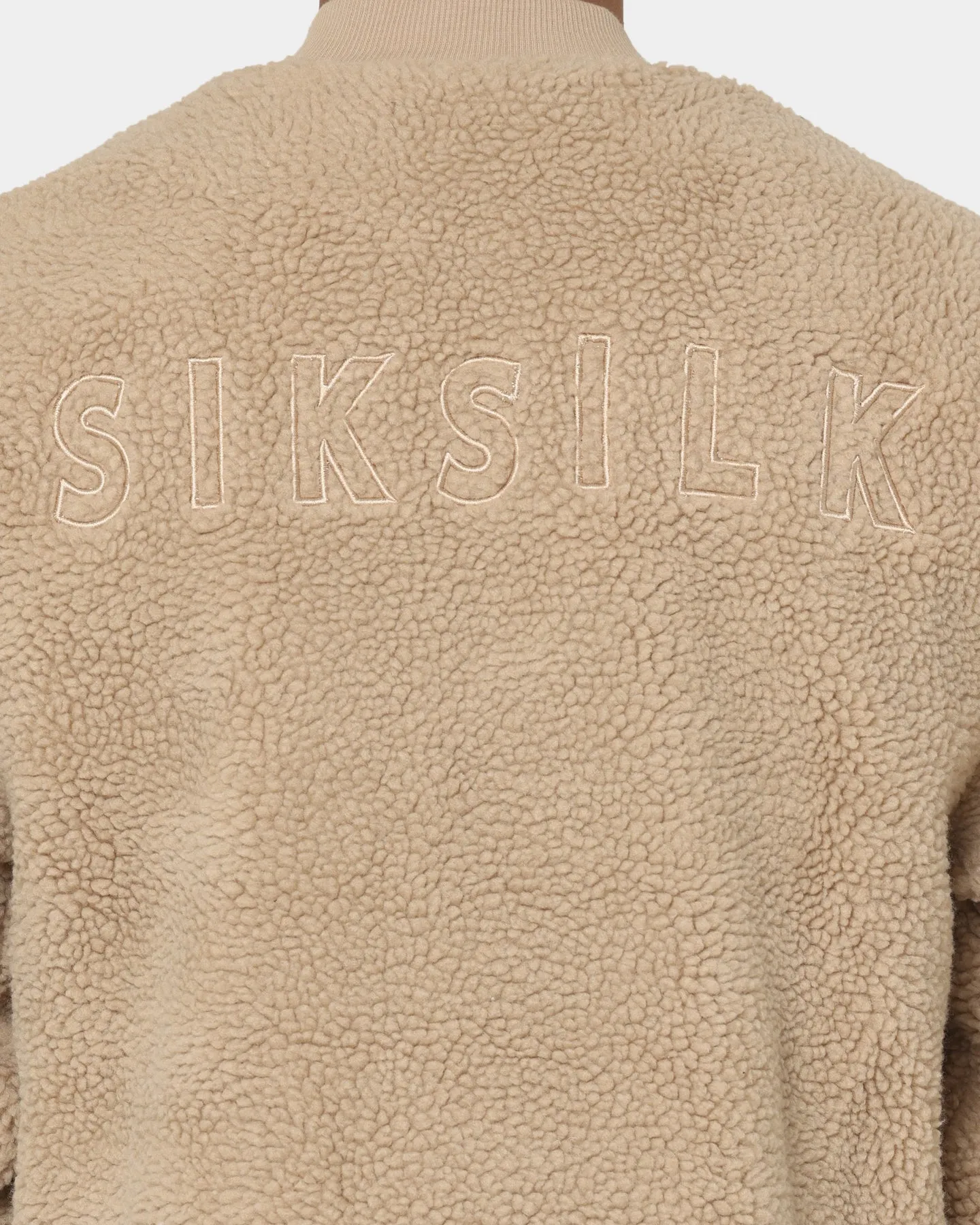 Sik Silk Borg Bomber Jacket Beige