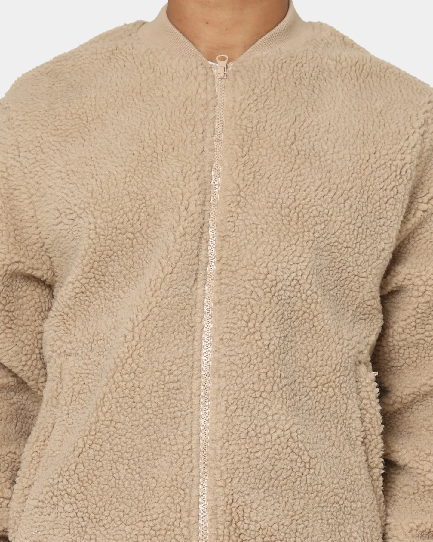 Sik Silk Borg Bomber Jacket Beige