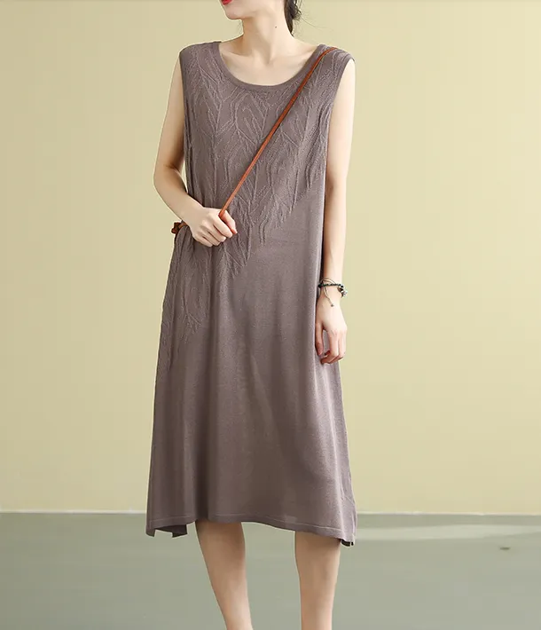 Sleeveless Summer Cotton  Women loose Dresses DZA05141