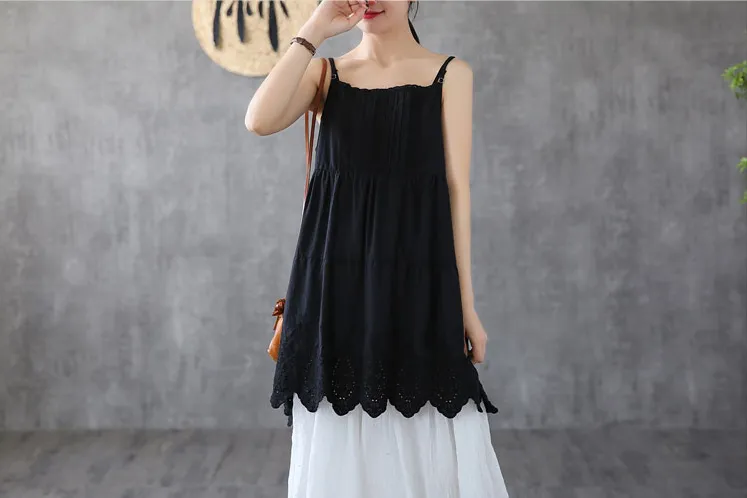 SleevelessWomen Casual Blouse Cotton Shirts Tops DZA2007135