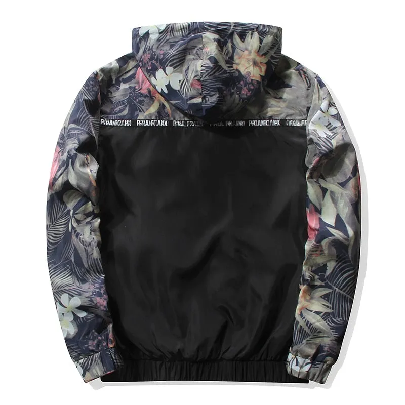 Slim Fit Floral Bomber Jacket