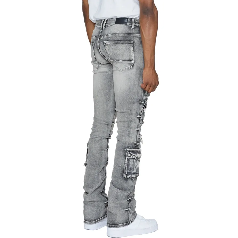 Stacked Utility Denim Jeans - Union Grey