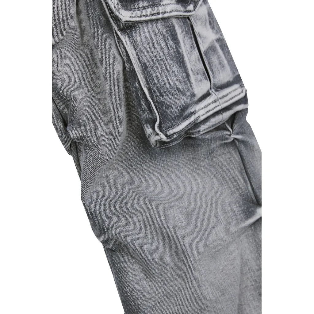 Stacked Utility Denim Jeans - Union Grey