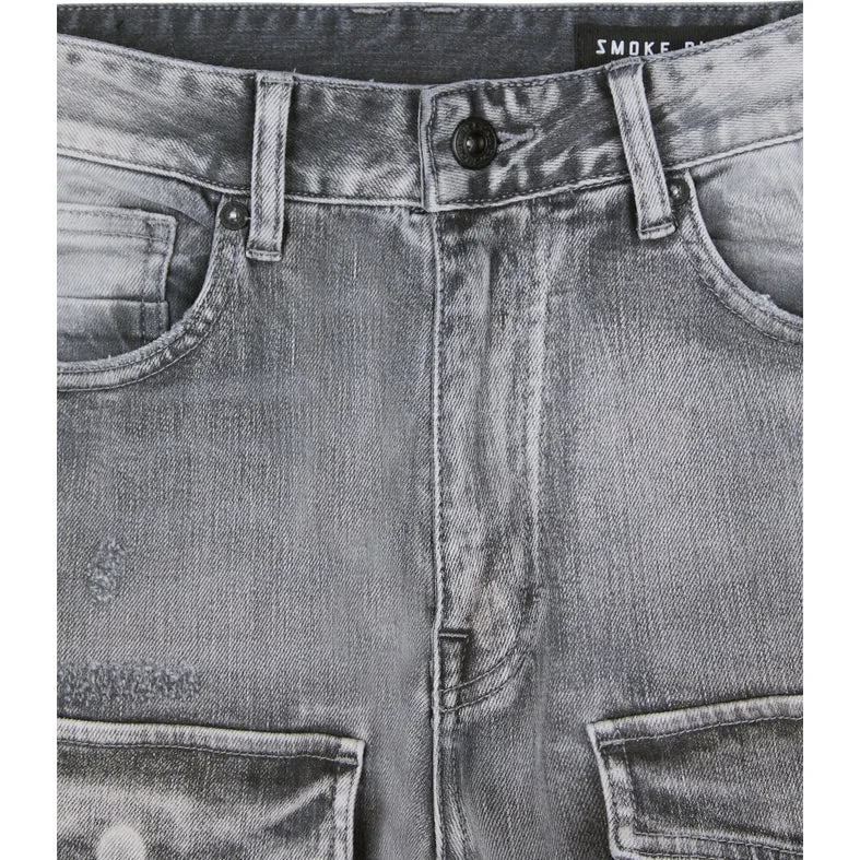 Stacked Utility Denim Jeans - Union Grey