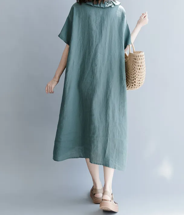 Summer Cotton Linen Spring Women Dresses QZ200528