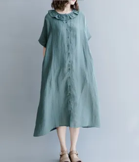 Summer Cotton Linen Spring Women Dresses QZ200528