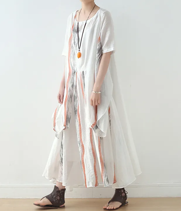 Summer Linen Spring Women  Loose Dresses AMT05121