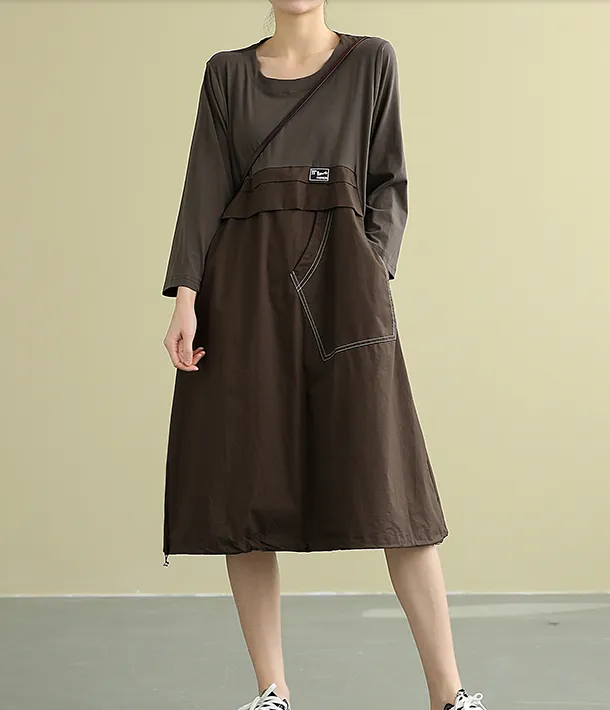 Summer  Spring Cotton  Women loose Dresses DZA05221